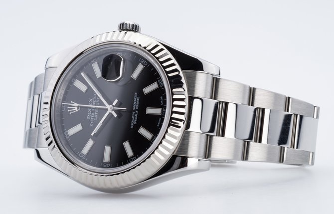 Rolex 116334 black Datejust Steel and White Gold - фото 4