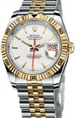 Rolex Часы Rolex Datejust 116263 white Turn-O-Graph Steel and Yellow Gold