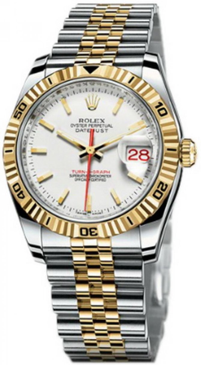Rolex 116263 white Datejust Turn-O-Graph Steel and Yellow Gold - фото 1