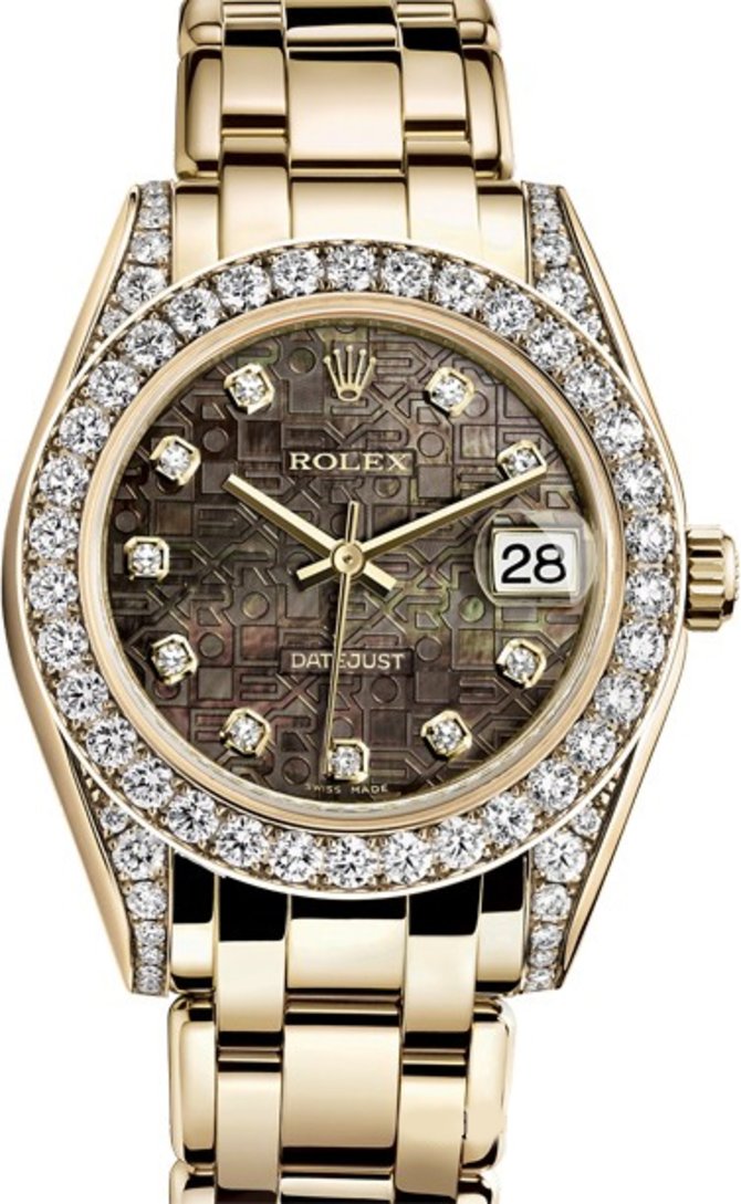 Rolex 81158 black mop jubilee d Datejust Ladies Yellow Gold 34mm - фото 1