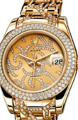 Rolex Datejust Ladies 81338 champagne flamme Special Edition Yellow Gold