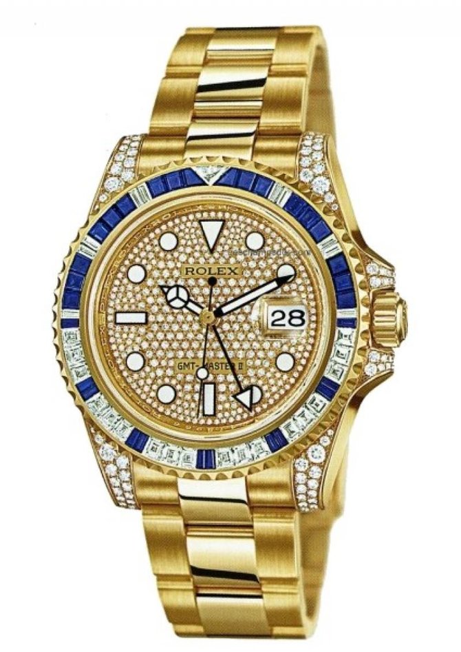 Rolex 116758SA pave GMT-Master II 40mm Yellow Gold - фото 4