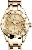 Rolex Datejust Ladies 80318 chr Pearlmaster 29mm Yellow Gold