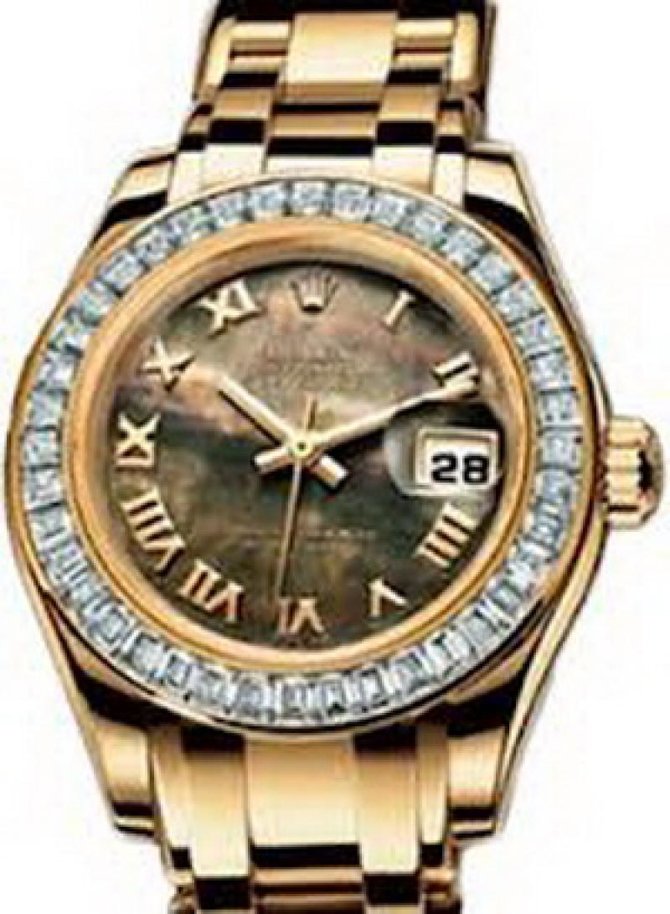 Rolex 80308 bril black mop Datejust Ladies Pearlmaster 29mm Yellow Gold - фото 1