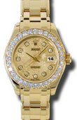 Rolex Datejust Ladies 80298 chjd Pearlmaster Yellow Gold