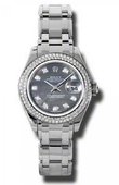 Rolex Datejust Ladies 80339 dkmd Pearlmaster White Gold