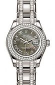 Rolex Datejust Ladies 80339 Black MOP Pearlmaster White Gold