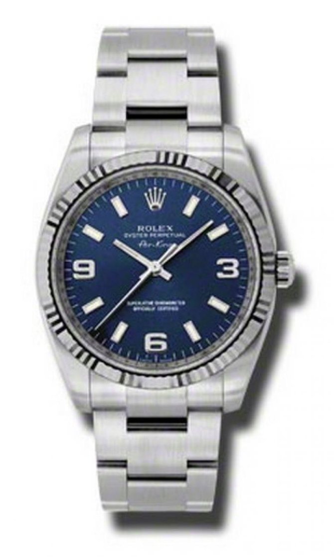 Rolex 114234 blao Oyster Perpetual Air-King 34mm Steel and White Gold - фото 1