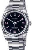Rolex Oyster Perpetual 116034 Black 36 mm Steel and White Gold