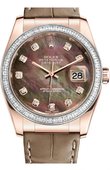 Rolex Datejust Ladies 116185 dark Pink Gold - Diamond Bezel