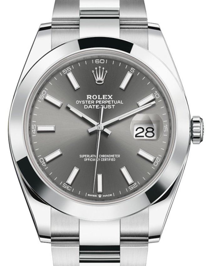 Rolex 126300 Dark rhodium Datejust 41 Steel Smooth Bezel Oyster