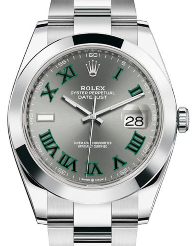 Rolex 126300 Slate Datejust 41 Steel Smooth Bezel Oyster