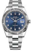 Rolex Часы Rolex Datejust 126334 Blue set with diamonds 41 White Rolesor Oyster