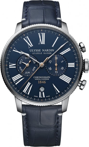 1533-320LE-3A-175/1B Ulysse Nardin Torpilleur Annual Chronograph 44 mm Marine Manufacture