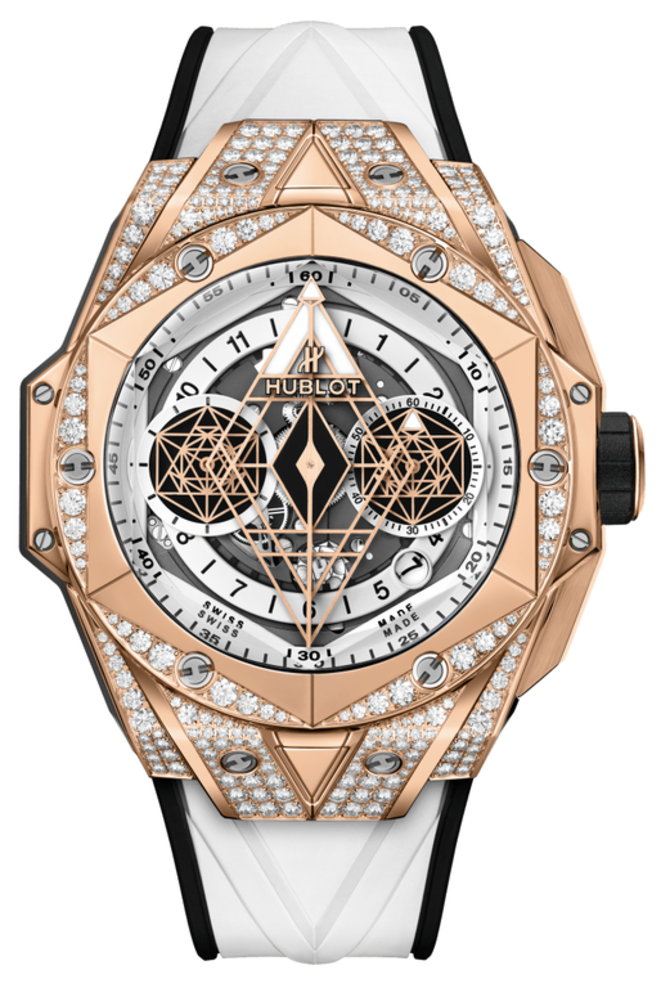 Hublot 418.OX.2001.RX.1604.MXM20 Big Bang Sang Bleu II King Gold White Pave 