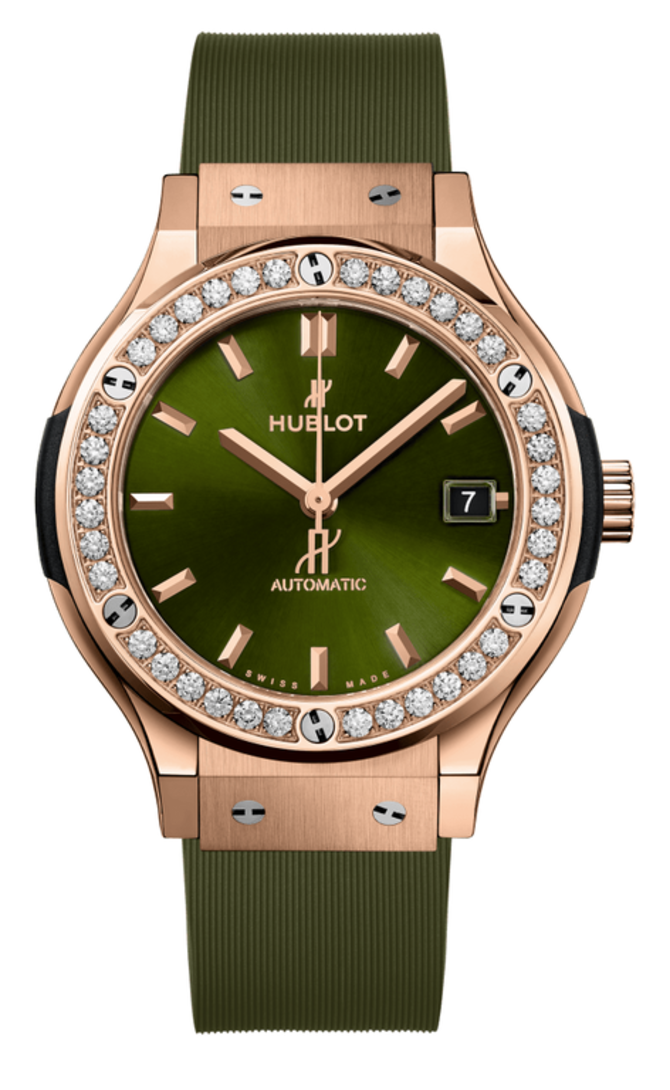 Hublot 565.OX.8980.RX.1204 Classic Fusion King Gold Green Diamonds