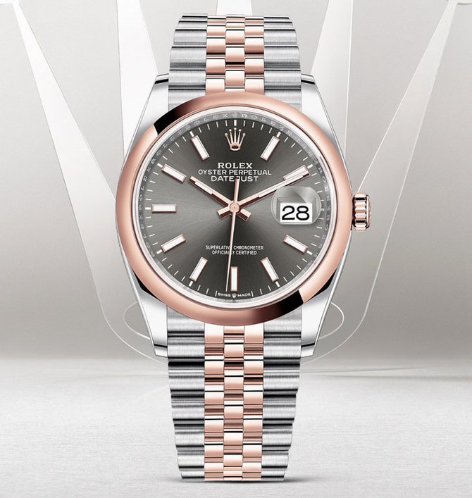 Rolex 126201 Dark rhodium Chromalight Jubilee Datejust Everose Rolesor Domed Bezel - фото 2