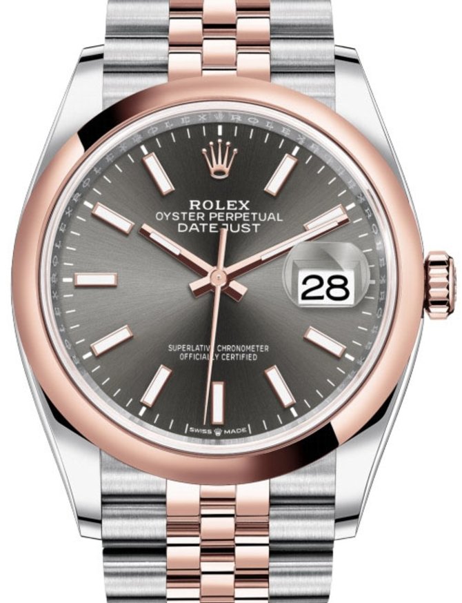 Rolex 126201 Dark rhodium Chromalight Jubilee Datejust Everose Rolesor Domed Bezel - фото 1