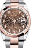 Rolex Часы Rolex Datejust Ladies 126201 Chocolate Jubilee design set with diamonds 36 Everose Rolesor Domed Bezel Oyster Bracelet