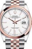 Rolex Часы Rolex Datejust Ladies 126201 White longlasting blue luminescence Jubilee 36 Everose Rolesor Domed Bezel Jubilee Bracelet 