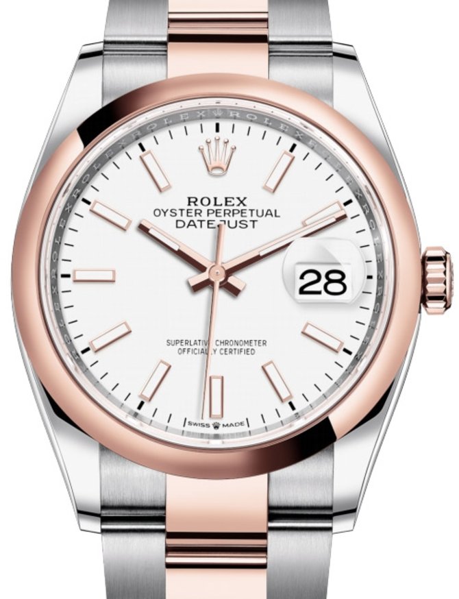 Rolex 126201 White longlasting blue luminescence Datejust Ladies 6 Everose Rolesor Domed Bezel Oyster Bracelet