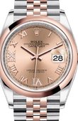 Rolex Часы Rolex Datejust Ladies 126201 Rose set with diamonds Jubilee 36 Everose Rolesor Domed Bezel Jubilee Bracelet