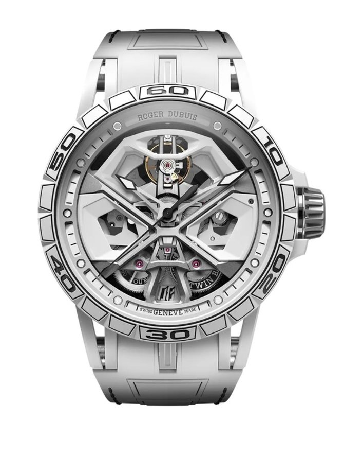 Roger Dubuis RDDBEX0947 Excalibur Spider Huracan White Ceramic Composite Fiber 45 mm