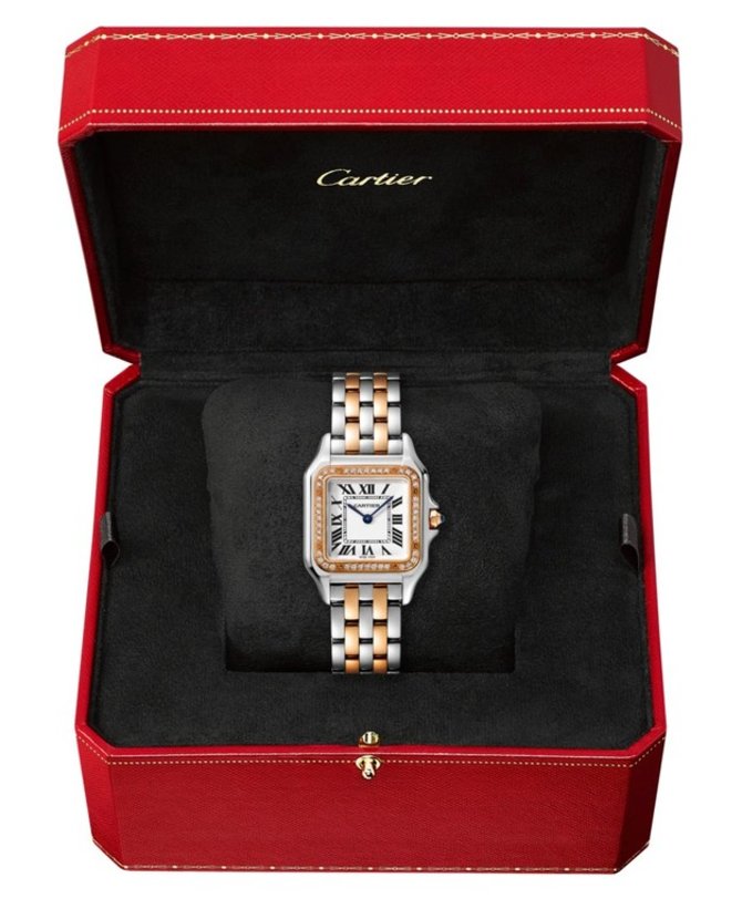Cartier W3PN0007 Panthere Secrete De Cartier Medium Model Pink Gold and Steel Diamonds - фото 2