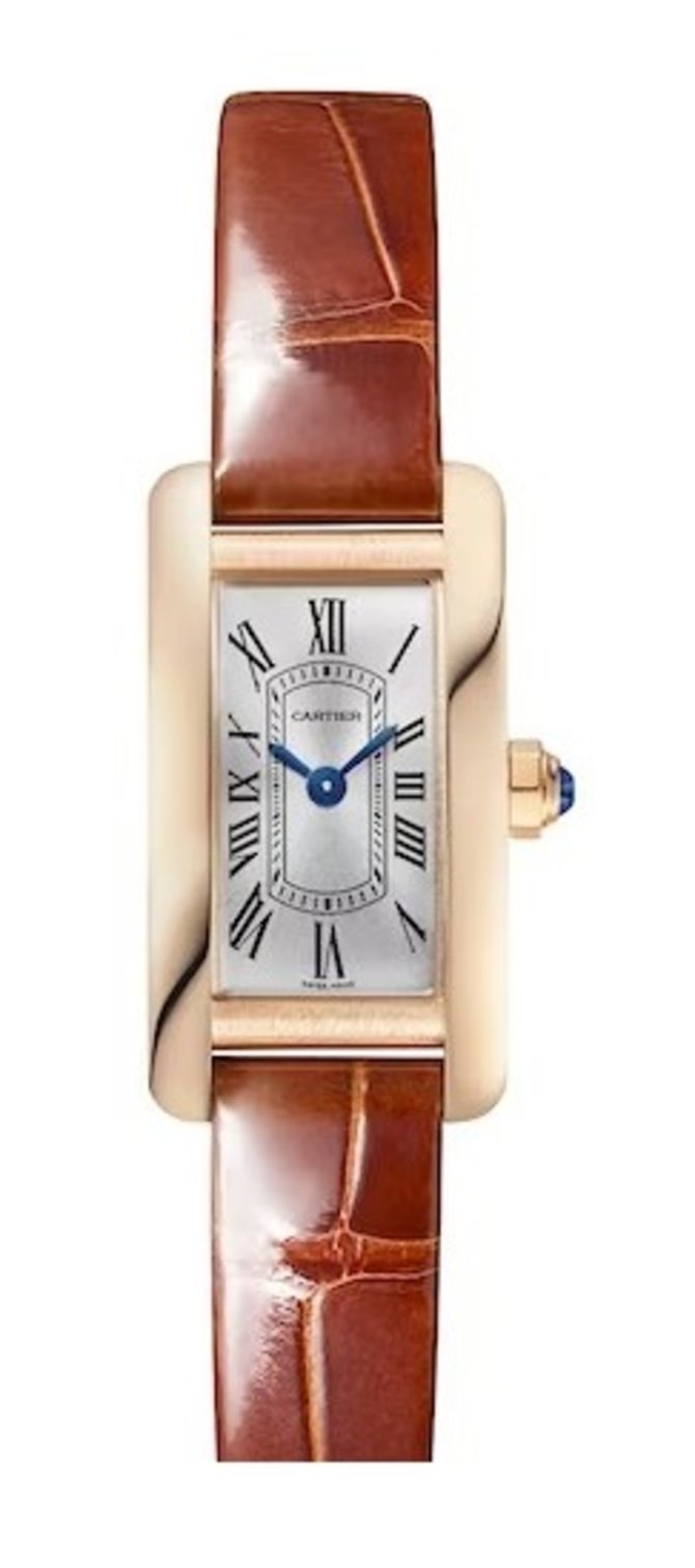 Cartier Tank Small Mini Pink Gold Croco Tank 28 mm