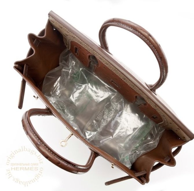 Hermes Marron Fonce Bags Birkin 30 Ghillies Etrusque / Mousse  - фото 7