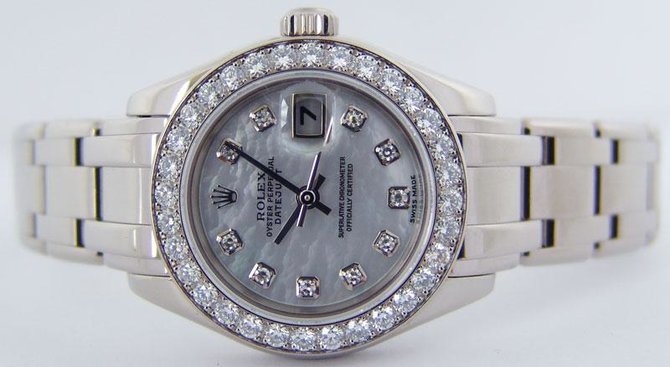 Rolex 80299 White D Datejust Ladies Pearlmaster 29mm WG Masterpiece 32 Diamond Bezel - фото 4