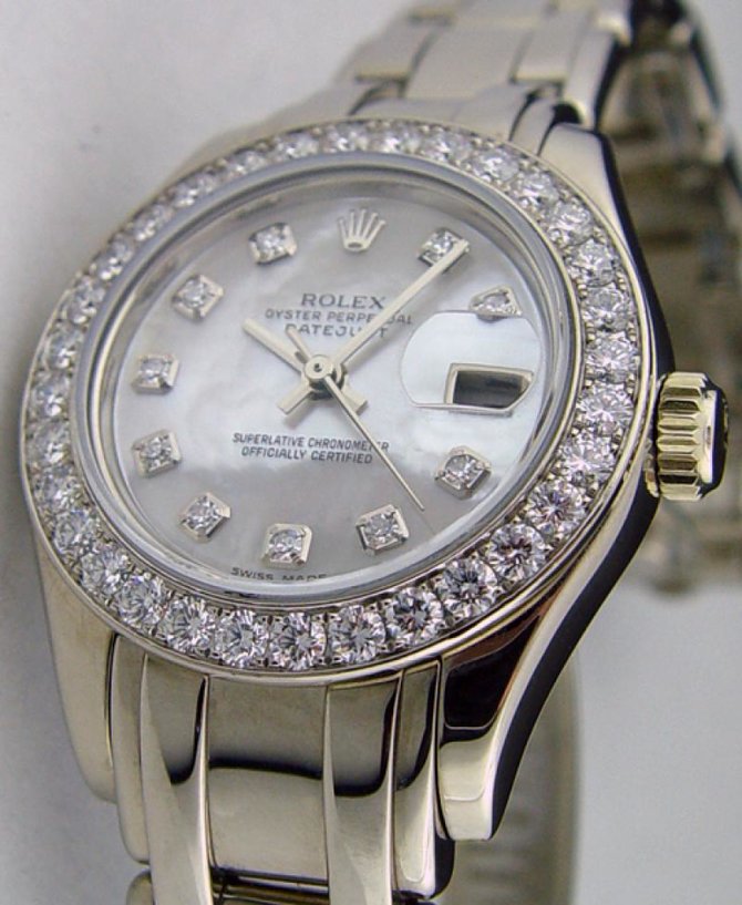 Rolex 80299 White D Datejust Ladies Pearlmaster 29mm WG Masterpiece 32 Diamond Bezel - фото 3