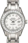 Rolex Часы Rolex Datejust Ladies 80299 White D Pearlmaster 29mm WG Masterpiece 32 Diamond Bezel