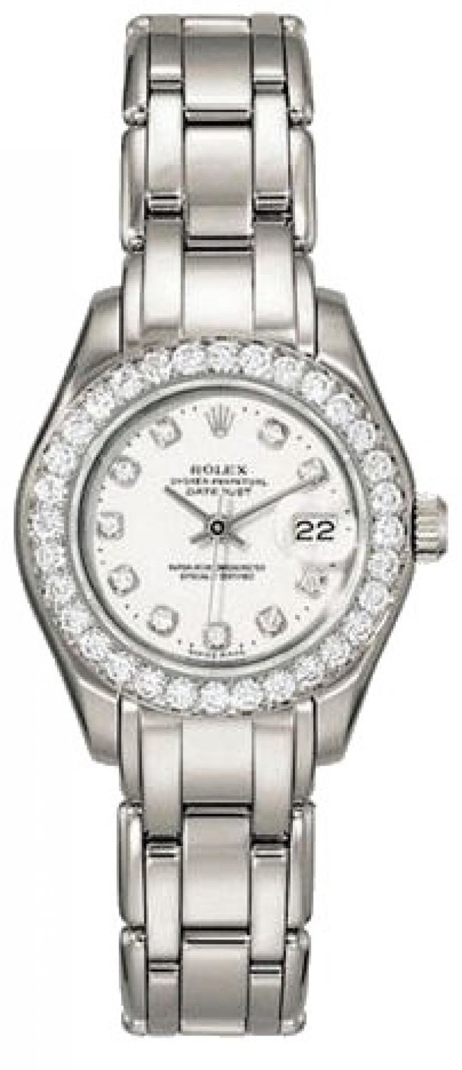 Rolex 80299 White D Datejust Ladies Pearlmaster 29mm WG Masterpiece 32 Diamond Bezel - фото 2