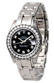 Rolex Datejust Ladies 80299 bkd Pearlmaster 29mm White Gold