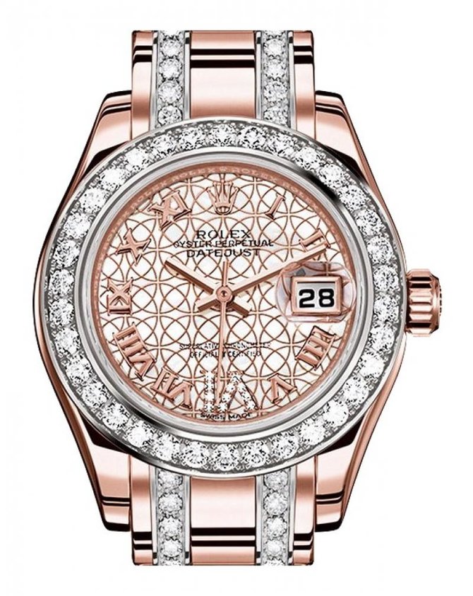 Rolex 80285 White Datejust Ladies Pearlmaster 29mm Everose Gold - фото 10