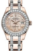 Rolex Datejust Ladies 80285 White Pearlmaster 29mm Everose Gold