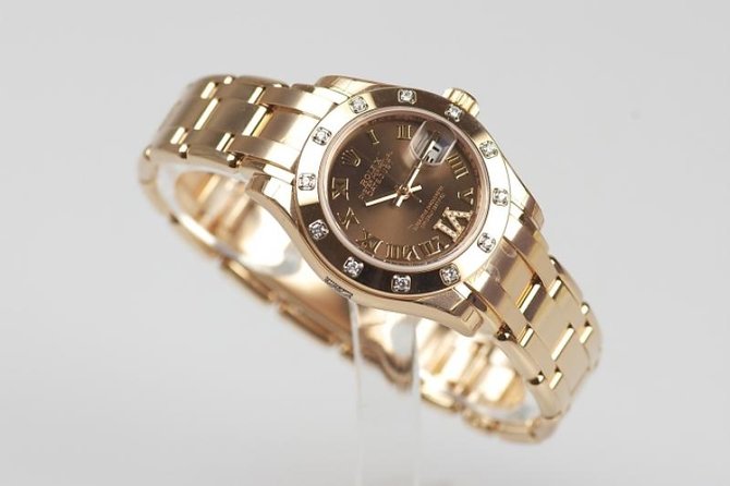 Rolex 80315 Chocolate Datejust Ladies Pearlmaster Everose Gold - фото 4