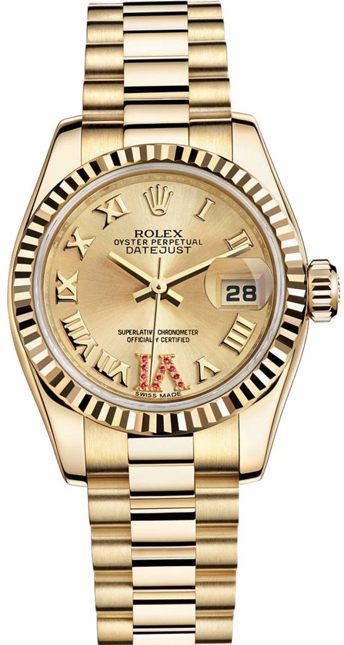Rolex M179178-0261 Datejust Ladies 26 mm - Yellow Gold Fluted Bezel - фото 1