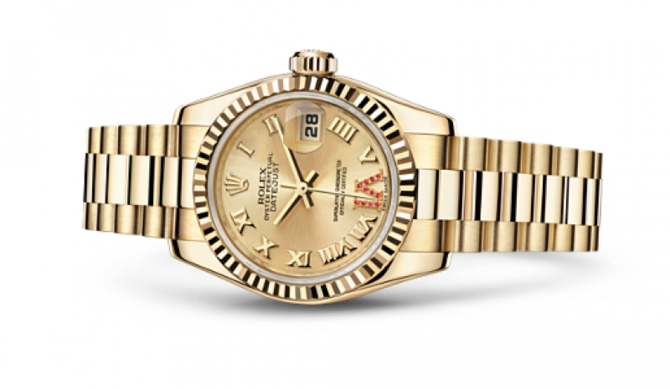 Rolex M179178-0261 Datejust Ladies 26 mm - Yellow Gold Fluted Bezel - фото 2