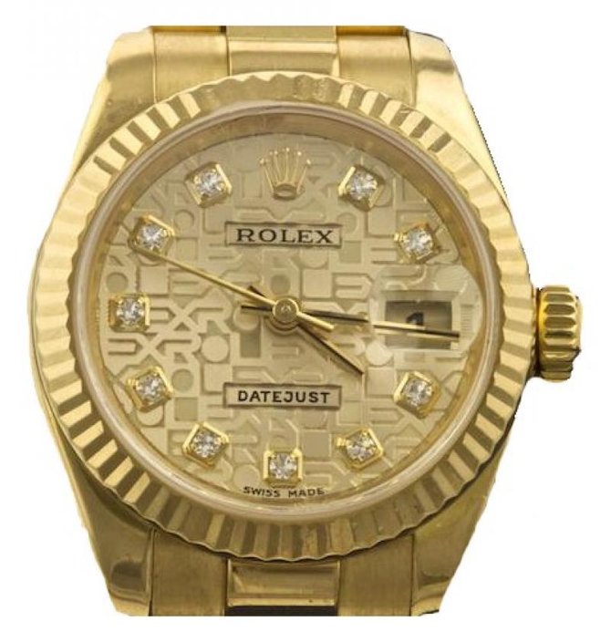 Rolex 179178 Champagne D Datejust Ladies President 26 mm Yellow Gold - Fluted Bezel - фото 2
