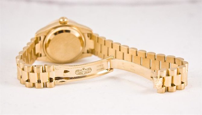 Rolex 179178 Champagne D Datejust Ladies President 26 mm Yellow Gold - Fluted Bezel - фото 5