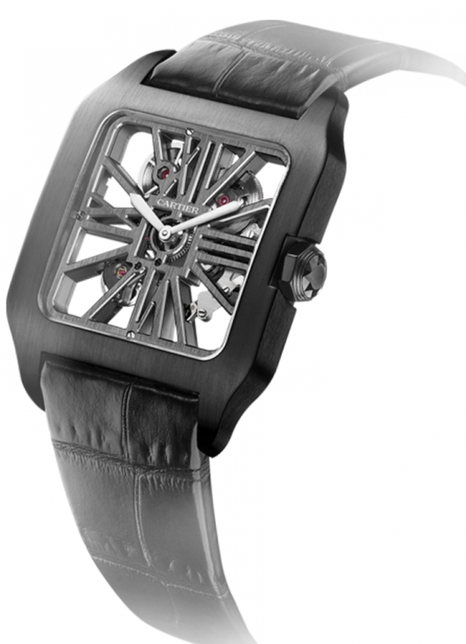 Cartier W2020052 Santos De Cartier Santos-Dumont 'Carbon' Skeleton - фото 2