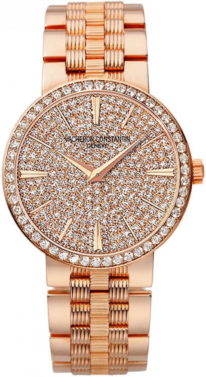 Vacheron Constantin 25556/Q01R-9281 Traditionnelle Lady Traditionnelle Gold Bracelet Small Model Fully Paved