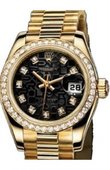 Rolex Datejust Ladies 179138 Black D 26mm Yellow Gold