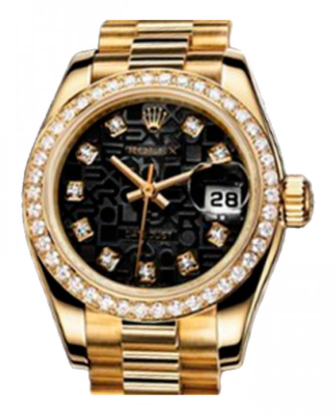 Rolex 179138 Black D Datejust Ladies 26mm Yellow Gold - фото 2