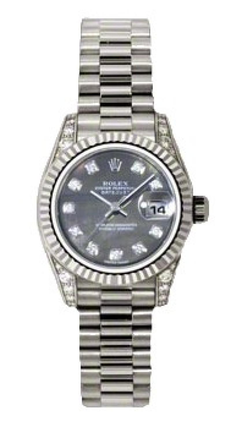 179239 dkmdp Rolex 26mm White Gold Datejust Ladies