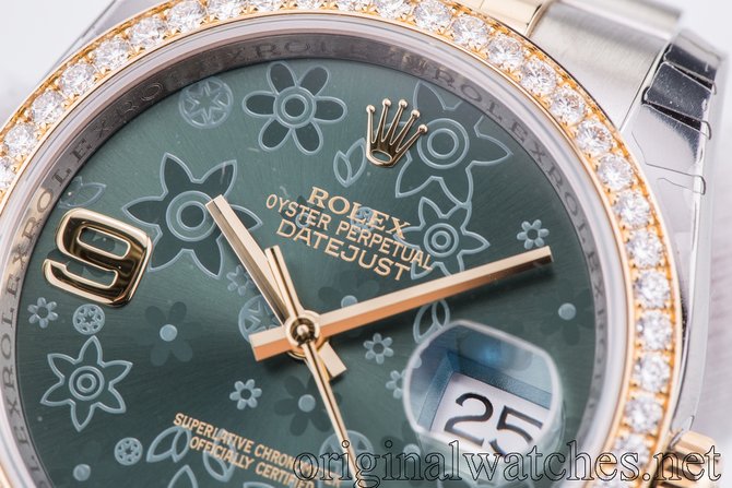 Rolex 116243 Green Floral dial Jublilee Datejust Ladies Datejust 36mm - Steel and Yellow  - фото 11
