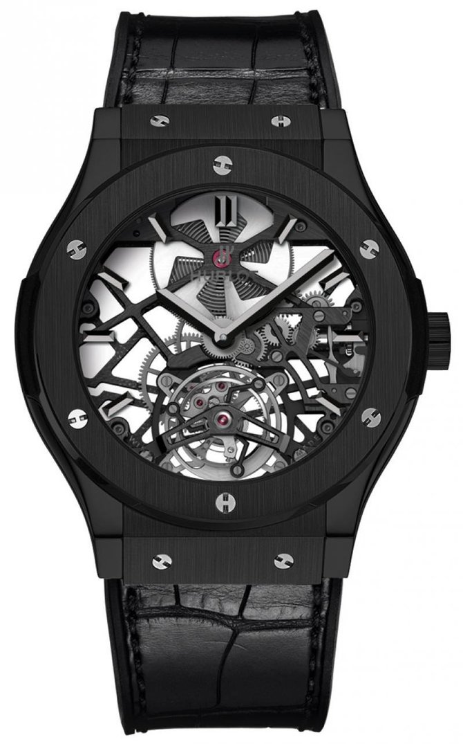 Hublot 505.CM.0140.LR Classic Fusion Skeleton Tourbillon Black Ceramic - фото 1