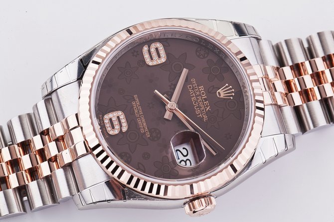 Rolex 116231 brown floral diamonds dial Jubilee Datejust Ladies 36mm - фото 5
